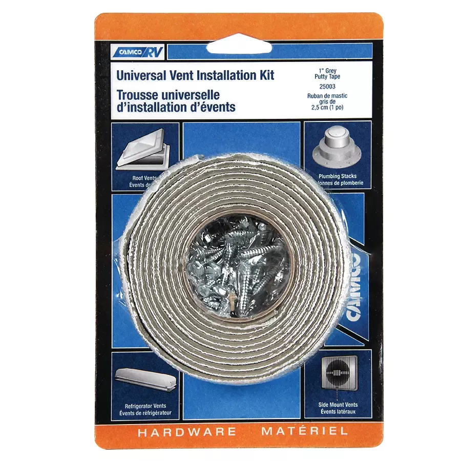 25003 -Camco Vent Installation Kit Universal 3/4" X 8ft. Gray