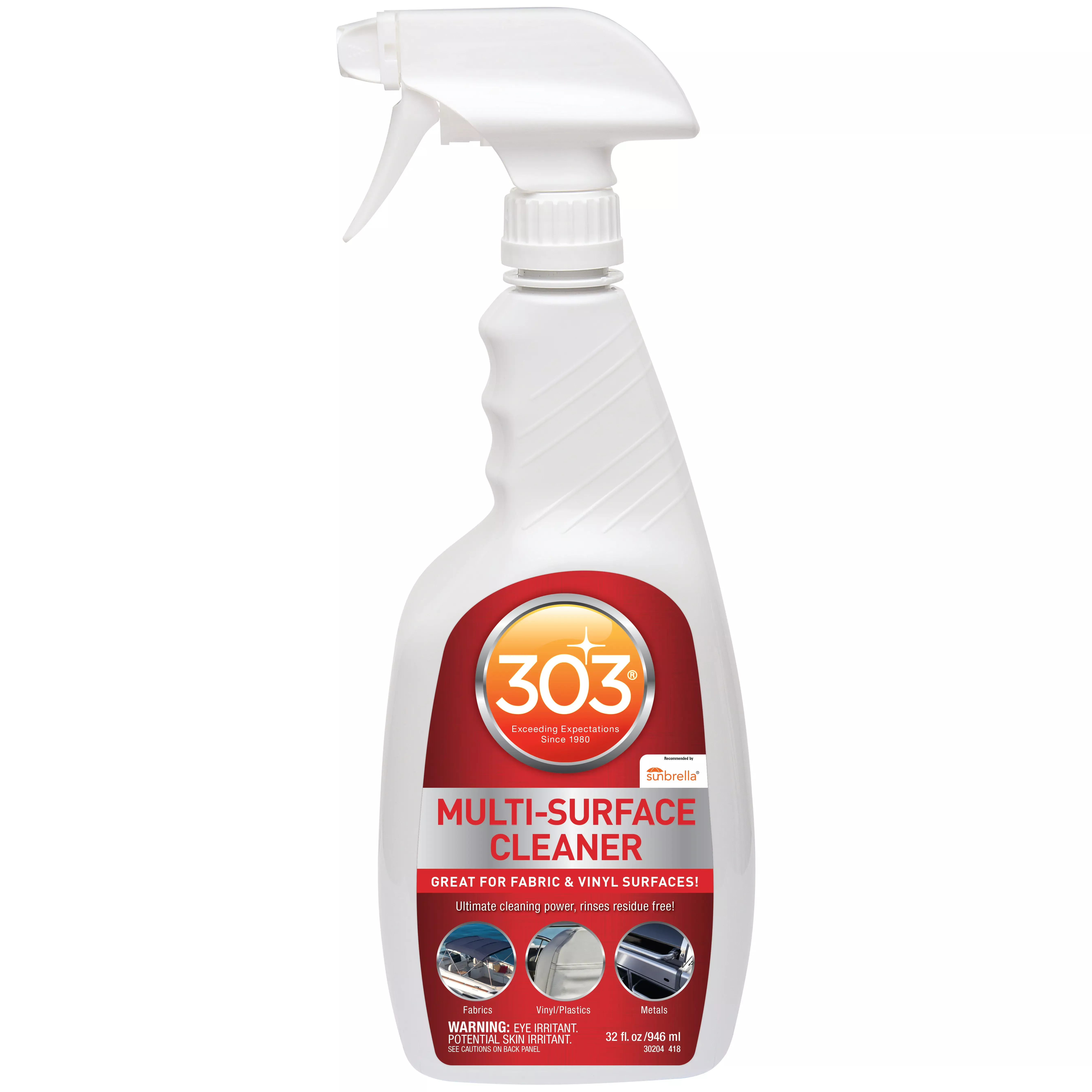303 Multi-Surface Cleaner - Safely Cleans All Water Safe Surfaces - Ultimate Cleaning Power - Rinses Residue Free - Recommended by Sunbrella, 32 fl. oz. (30204)