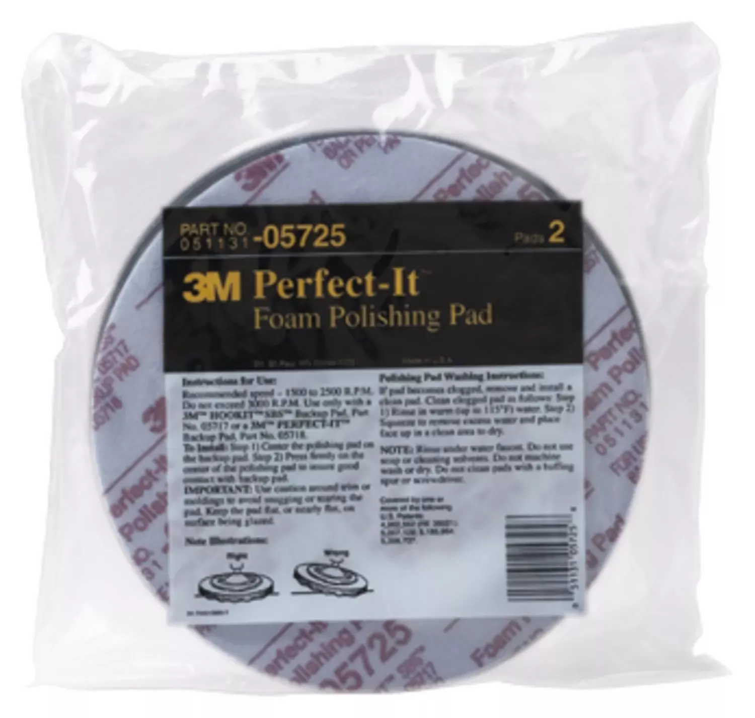 3M - 05725 -HOOKIT PERF-IT PAD BG/2
