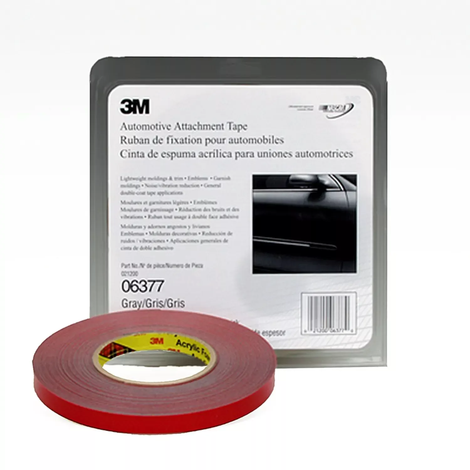 3M 06377 Attachment Tape 1in, Grey