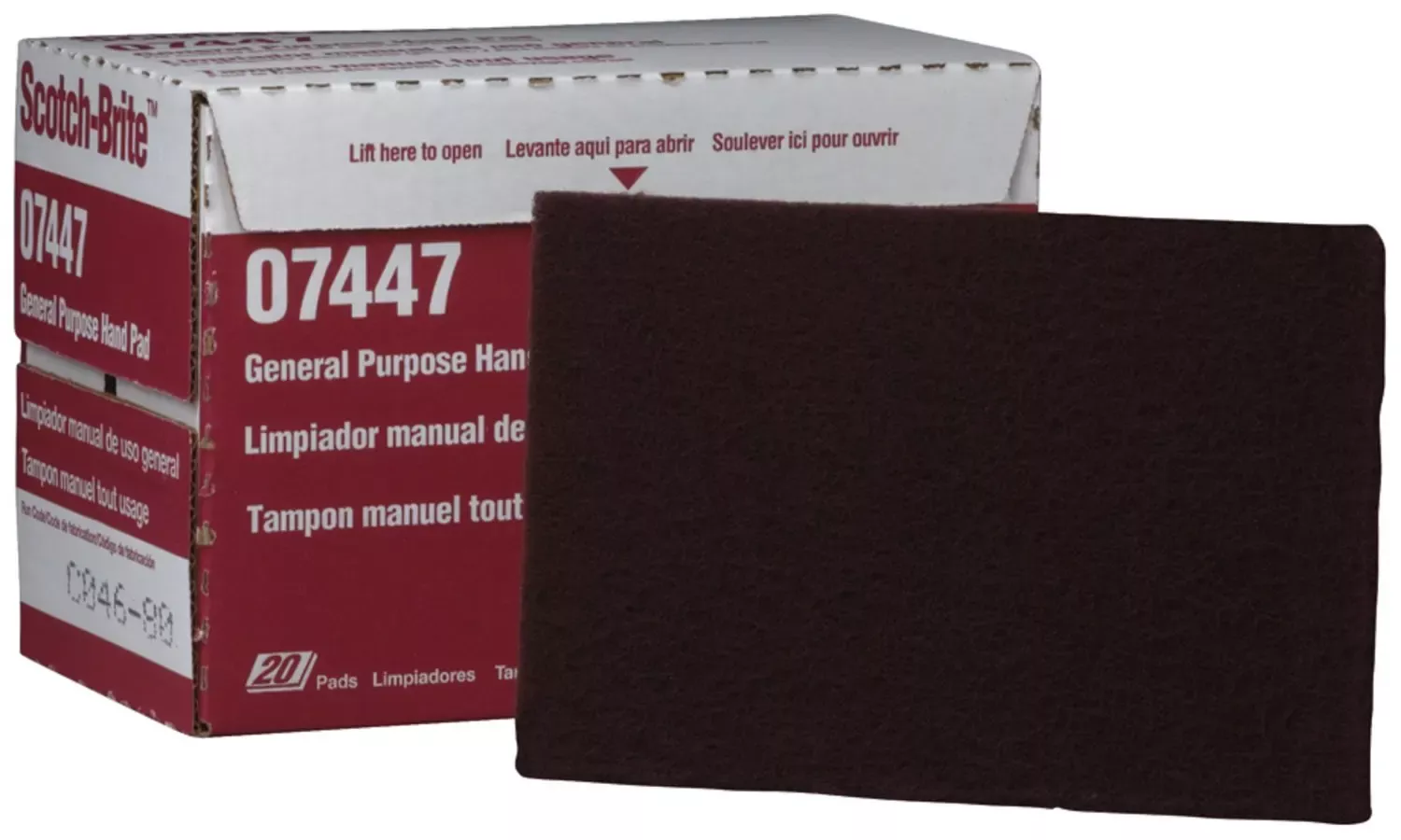 3M 07447 Scotch-Brite Maroon General Purpose Hand Pad,20 Pack