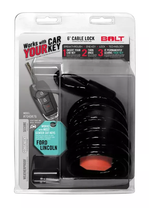 7040476 -BOLT 6Ft. Cable Lock Compatible with/Replacement for Ford Center Cut