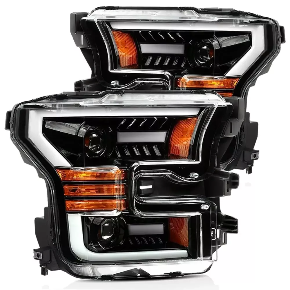 880158 -AlphaRex-Projector Headlights Plank Style Design Chrome