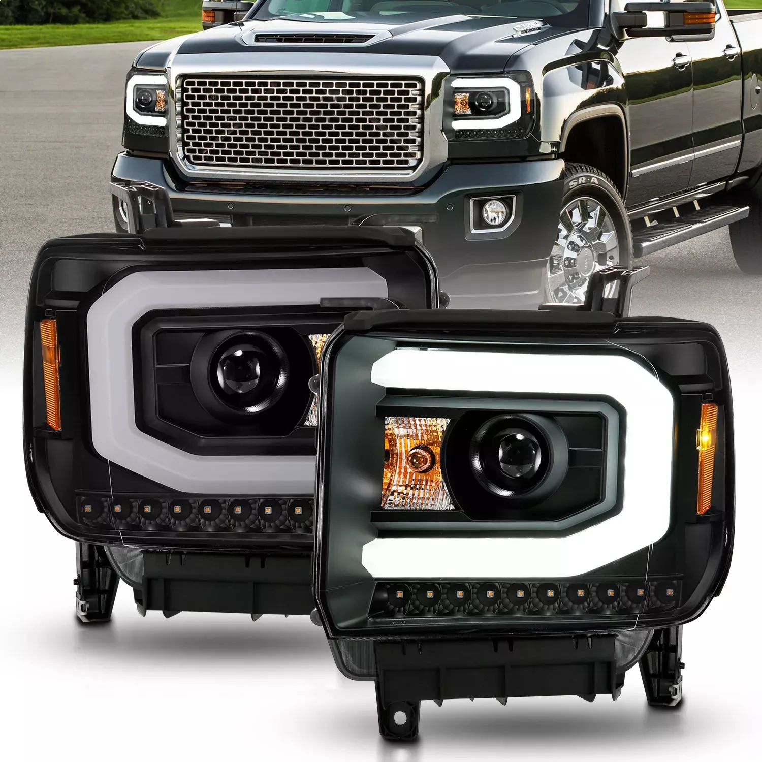 Anzo USA 111513 Projector Headlight Set w/Halo