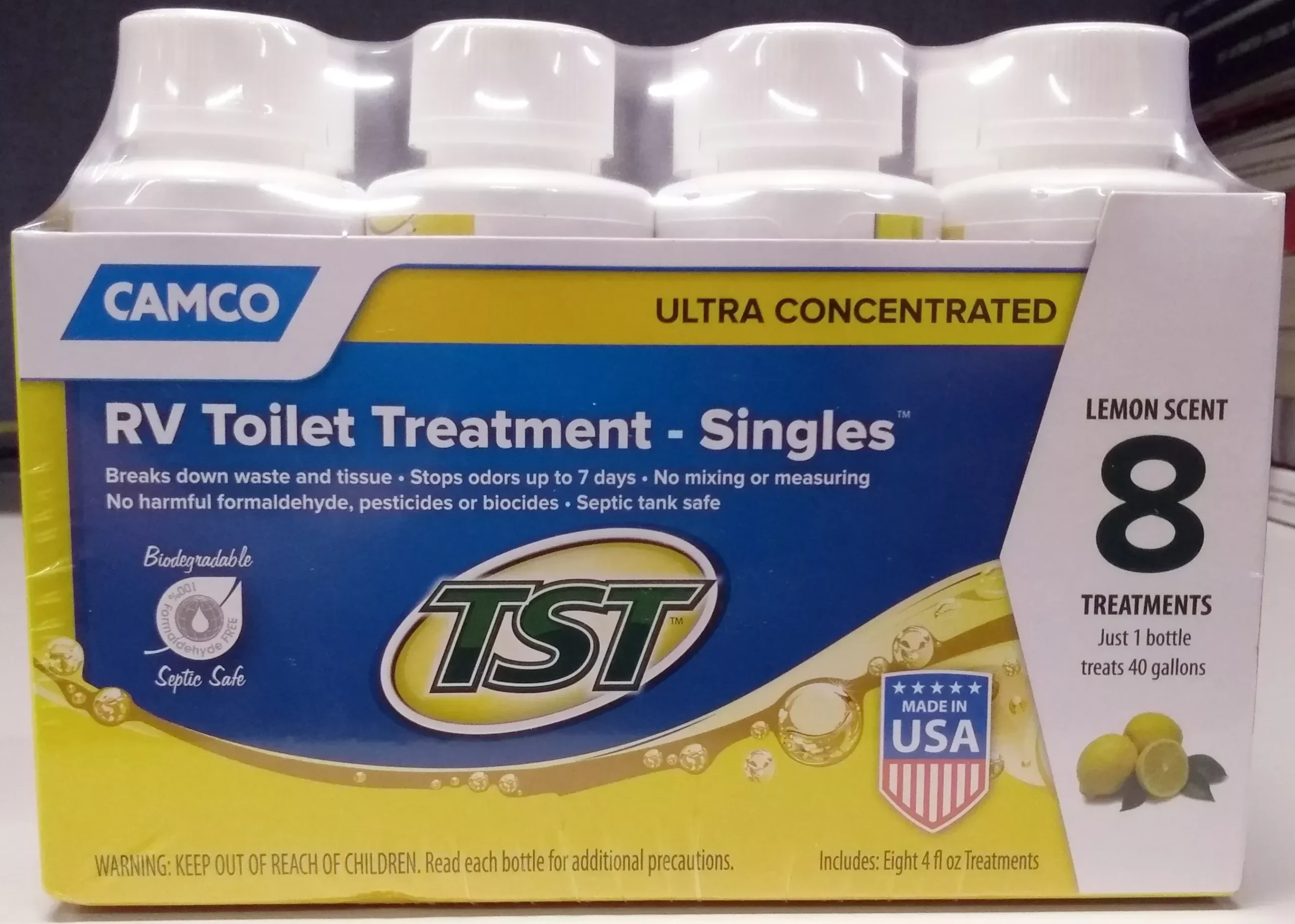 Camco - 41571 -TST LEMON SINGLES8-4OZ BOTTLES