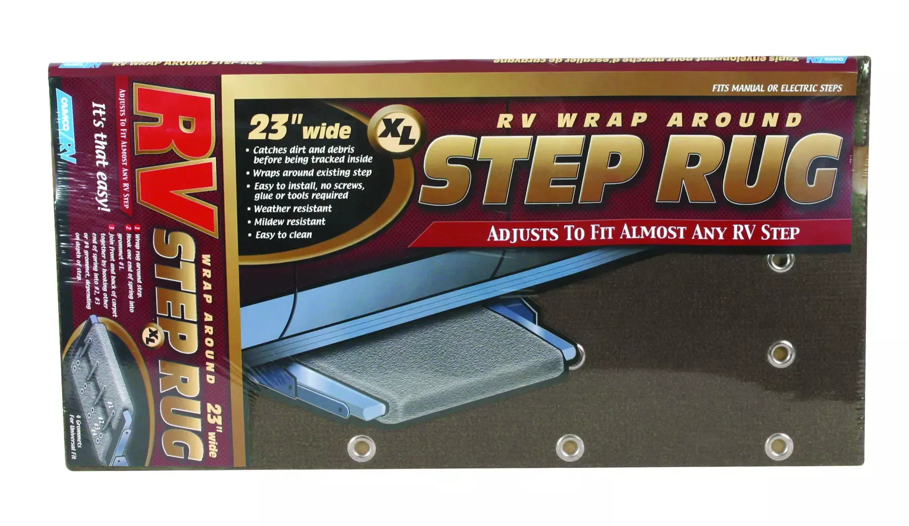 Camco - 42931 -STEP RUGXL BROWN 23X22'