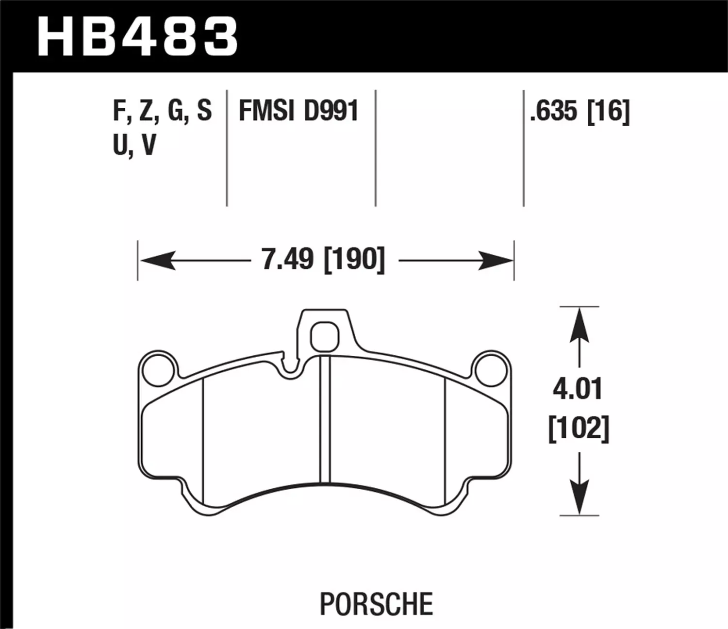 Hawk Performance HB483Z.635 Performance Ceramic Disc Brake Pad