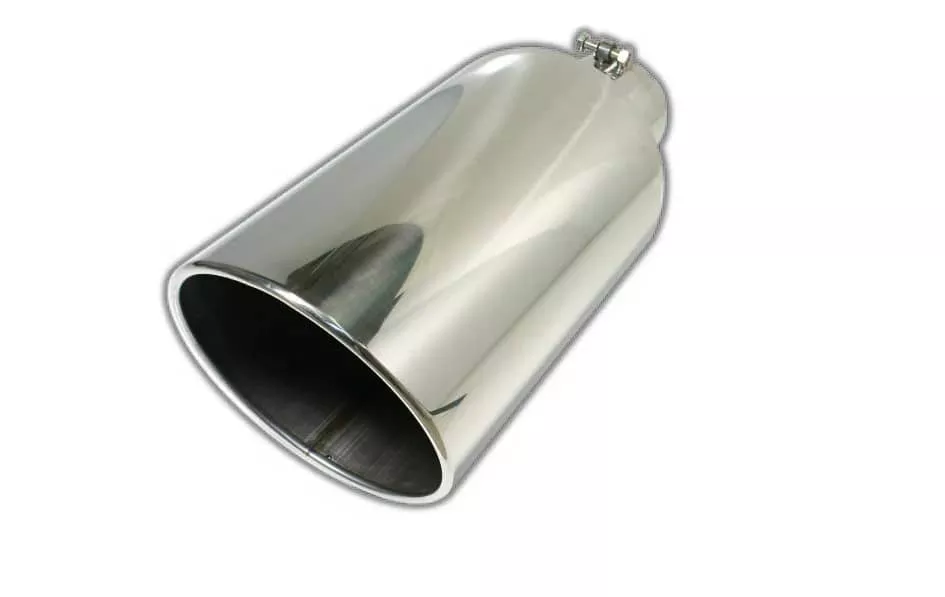 ROLLED ANGLE CUT BOLT-ON STAINLESS EXHAUST TIP 5"X6"X12"-9012RAB