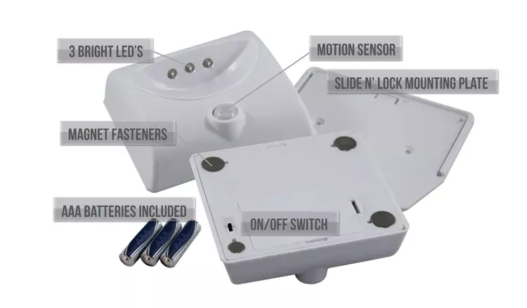 Tri-Lynx 00025 3 LED Light with Motion Sensor, White
